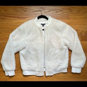 NWT J Crew Factory Sherpa Bomber Jacket.